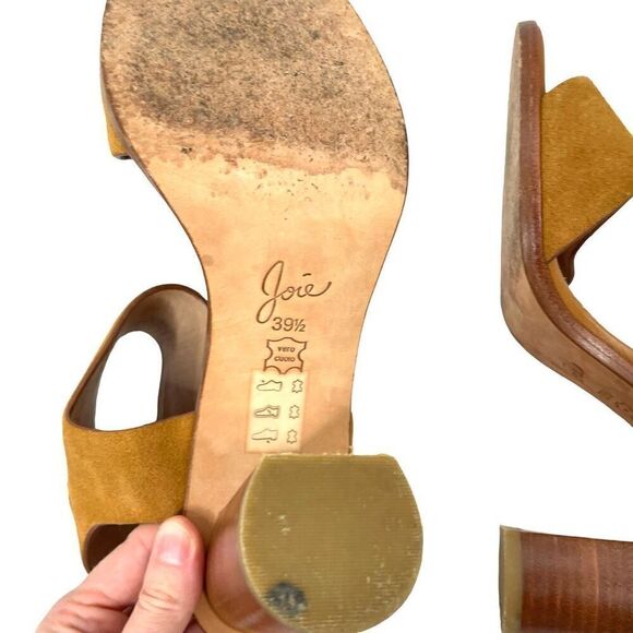 Joie suede mustard yellow ankle strap heels sandals Size 39.5 - Picture 9 of 9